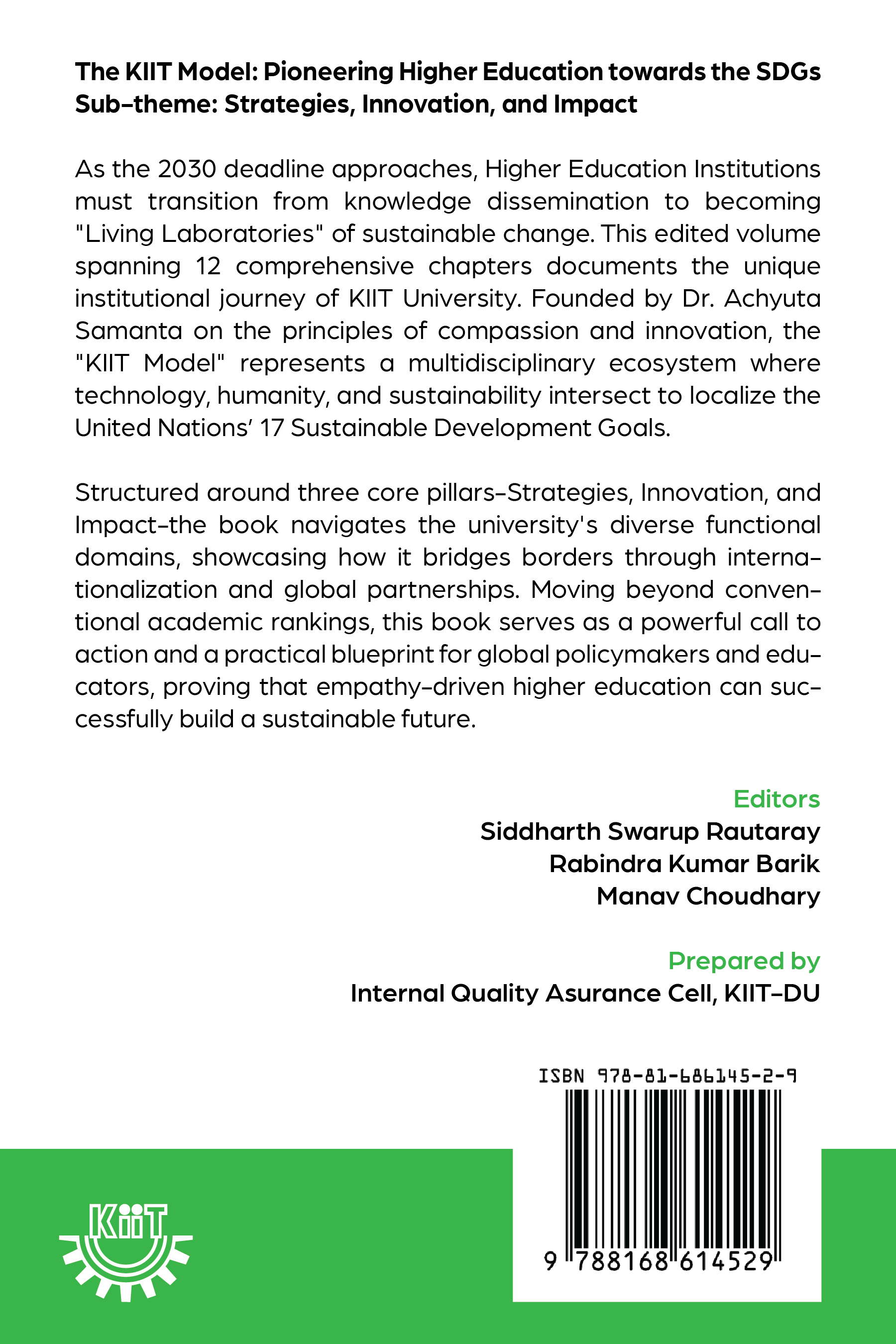 The KIIT Model — back cover